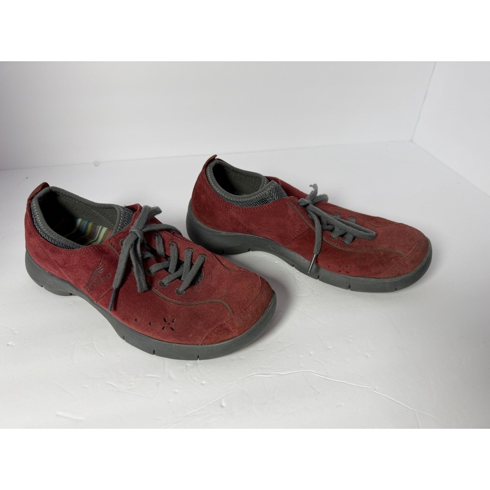Dansko Elise Burgundy Suede Lace Up Walking Shoes‎ Sneakers Womens 38 7.5-8